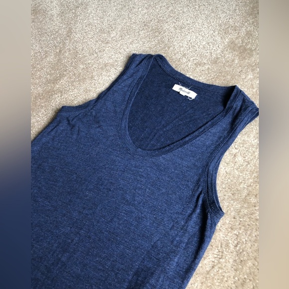 Madewell Women’s XS Navy Blue Jersey Knit Tank Midi Sleeveless Dress w/Slits EUC - Picture 4 of 10